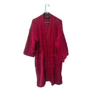Hill & Archer Red Cotton Bathrobe One Size Fair Condition